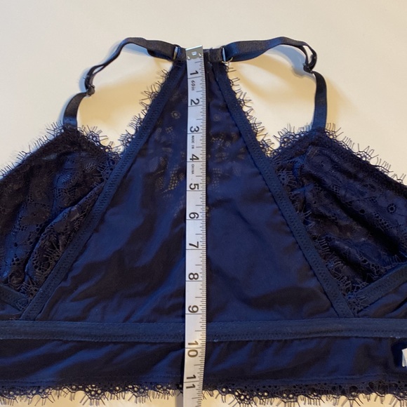 XL navy Aerie Racerback Bralette, Eyelash Lace Bra Adjustable Straps EUC 1X blue - Picture 10 of 14